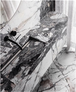 White Marble with Grey Tree Vein