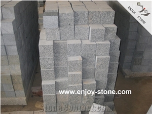 Flamed G612 Green Granite Cubes, Paving Stone