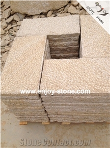 Yellow Granite Garden Paving Stone With Bush Hammered