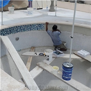 Installing the Travertine Pool Deck