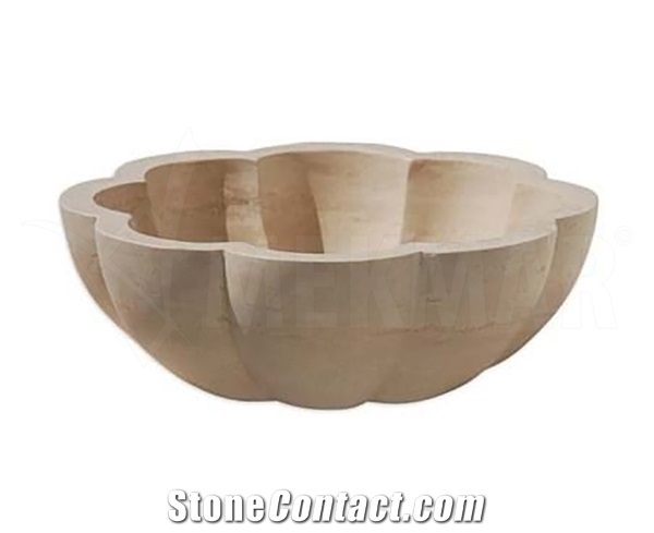 Round Wash Bowls Bathroom Sink 23 Travertine & Marble