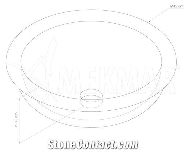 Vessel Sink Model 9 Bianco Ibiza Marble Round Sinks