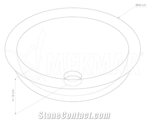 Vessel Sink Model 9 Bianco Ibiza Marble Round Sinks