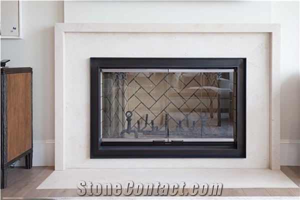 Grey Marble Fireplace- Ivory Limestone Fireplace