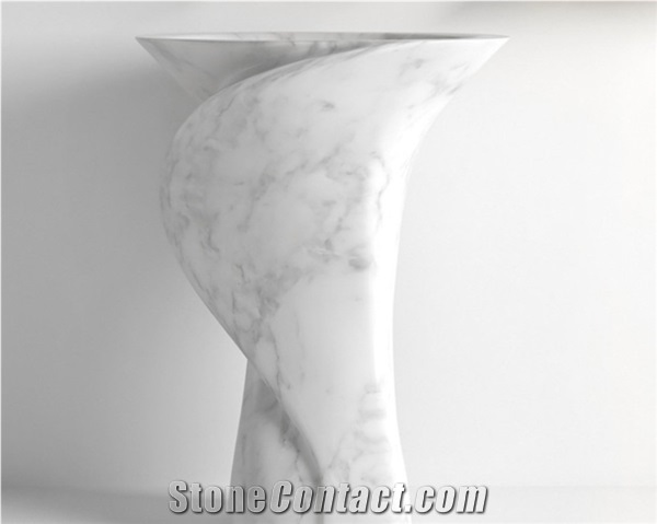 Carrara White Marble Oval Bath Sink