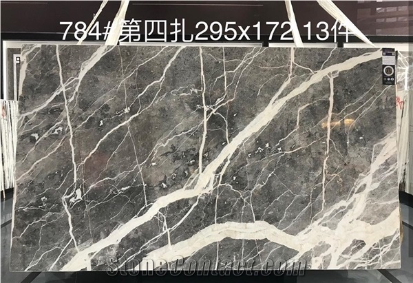 China Carso Grey Marble Polished Slab Floor Tiles