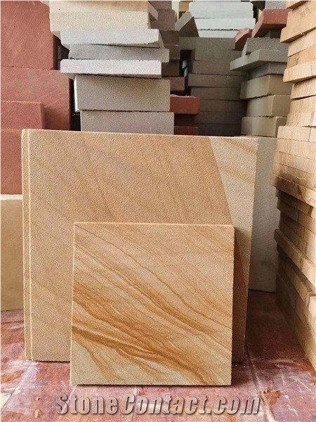 China Sichuan Yellow Wood Grain Sandstone Slab&Tile