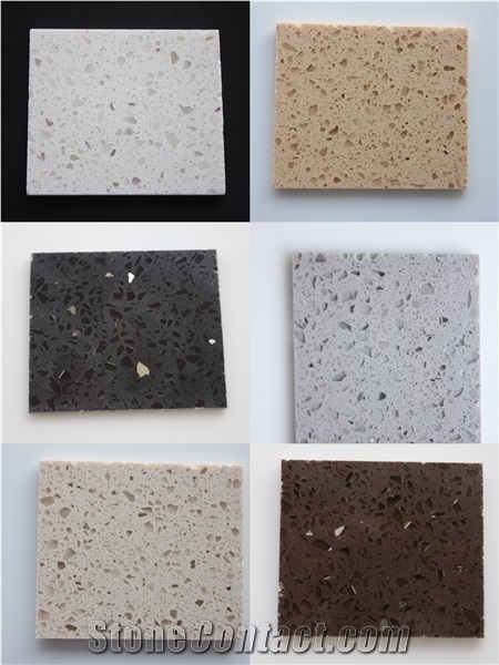 Engineered Quartz Stone Tiles Slabs with Crystal Particle