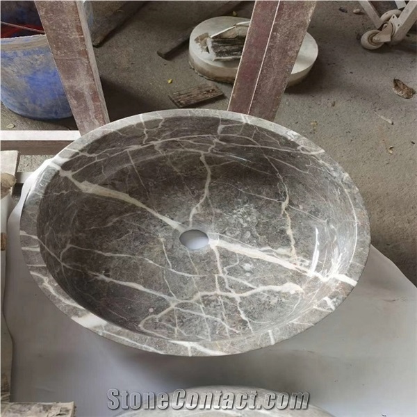 Grey Marble Basin Crafts Stone
