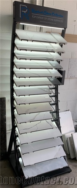 Stone ,Marble Quartz Tower Display Rack With Light