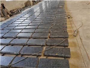 Angola Black Granite Honed Floor Covering Tiles Pavers