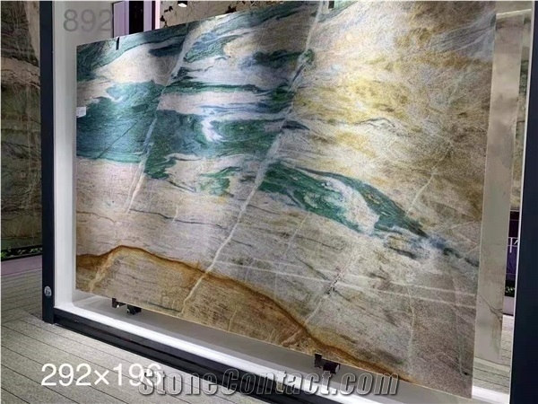 Brazil Dunhuang Murals Quartzite Multicolor Polished Slabs