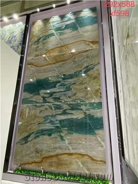 Brazil Dunhuang Murals Quartzite Multicolor Polished Slabs