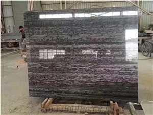 China Black Wood Grain Marble Polished Big Slabs