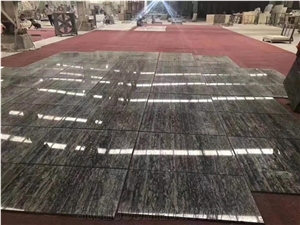 China Black Wood Grain Marble Polished Floor Covering Tiles