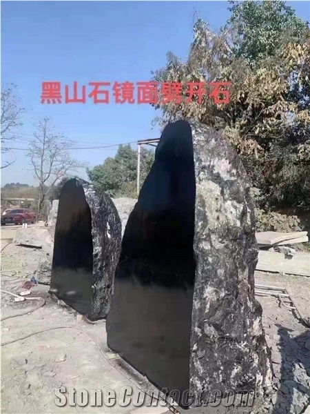 China Blackrock Granite Split Waterjet Landscaping Stone