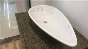 China Guangxi White Marble Polished Stone Sink & Wash Basin