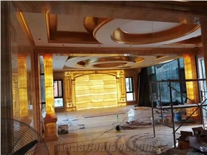 China Honey Onyx Yellow Polished Wall Covering Slabs
