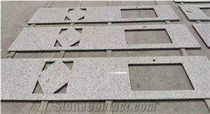 China Jilin White Granite Polished Prefab Kitchen Countertop