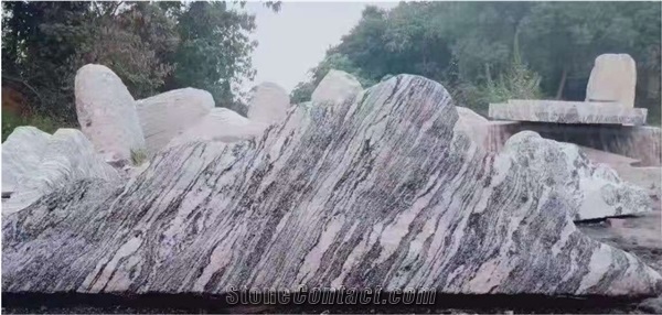 China Juparana Grey Granite Split Waterjet Landscaping Stone