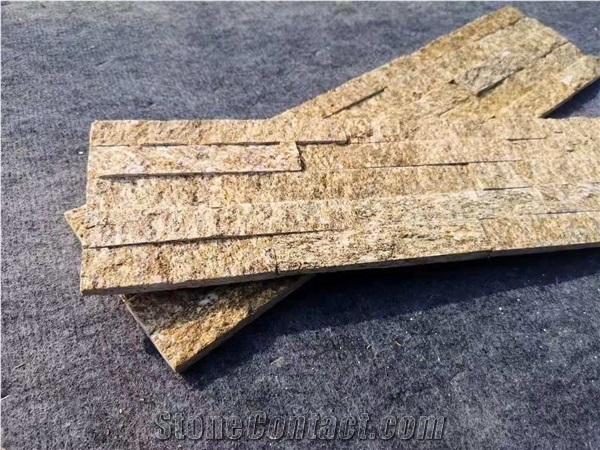 China Tiger Skin Yellow Quartzite Split Cultural Stone Tiles