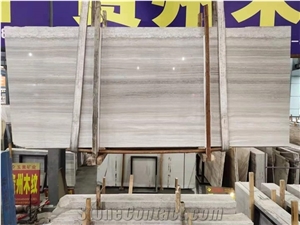 China White Wood Grain Marble Polished Big Slabs & Tiles