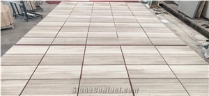 China White Wood Grain Marble Polished Floor Covering Tiles