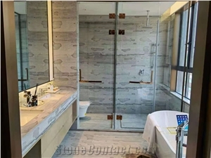 Chinese Cloud Grey Marble Honed Wall Cladding Tiles
