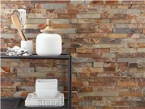 Chinese Rusty Slate Split Cultural Stone Wall Tiles
