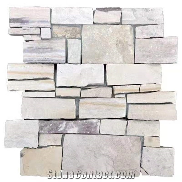 Chinese White Sandstone Split Cultural Stone Wall Tiles