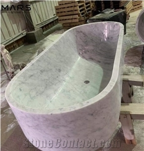 Italy Bianco Carrara Marble White Polished Stone Bathtub