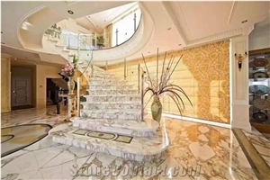 Italy Calacatta Gold Marble Polished Stair Treads