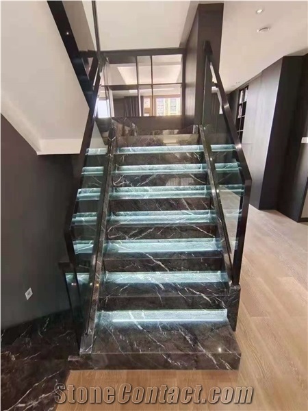 Italy Grigio Carnico Marble Grey Polished Stair Treads