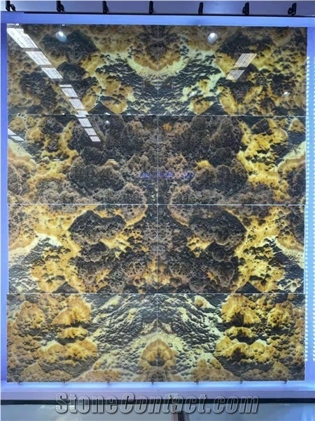 Italy Water Black Jade Onyx Polished Floor Covering Tiles