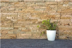 Tiger Skin Yellow Quartzite Split Cultural Stone Wall Tiles