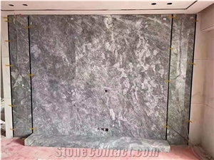 Turkey Blue Snow Grey Marble Polished Wall Cladding Slabs