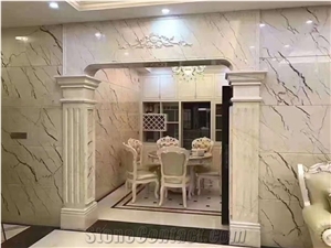 Turkey Sofitel Gold Marble Polished Wall Cladding Tiles