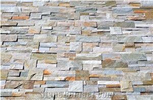 Yellow Wood Grain Quartzite Split Cultural Stone Tiles