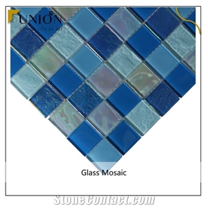 2021 Newest Glass Mosaic Tiles for Swimming Pool Bule Color
