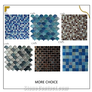 2021 Newest Glass Mosaic Tiles for Swimming Pool Bule Color