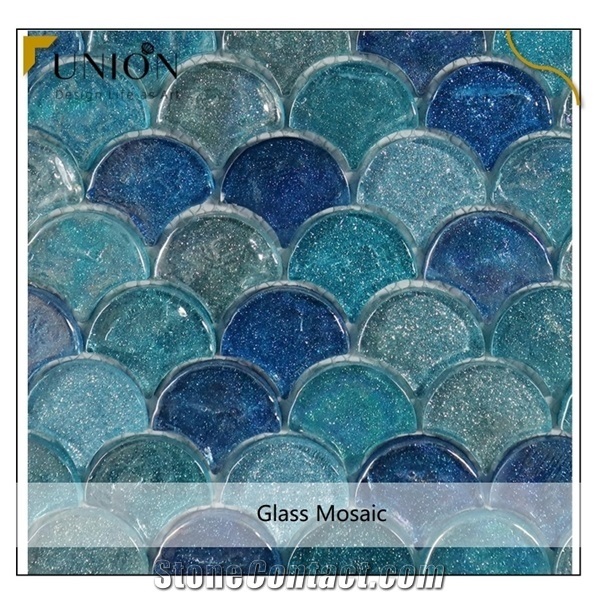 300x300mm Metal Tile Strip Glass Mosaic for Lobby Wall Tiles