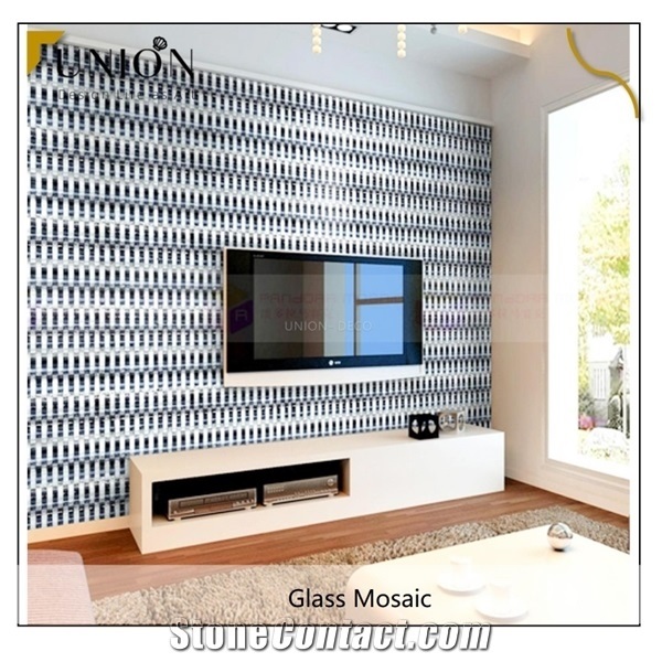 3d Backgroup Decoration Tile Glass Mixed Metal Mosaic