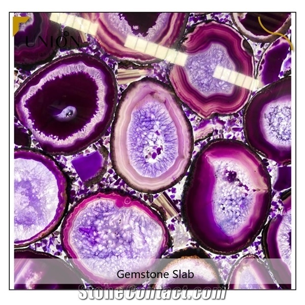 Agate Sheet Purple Stone Wall&Floor Tiles Customzied Size