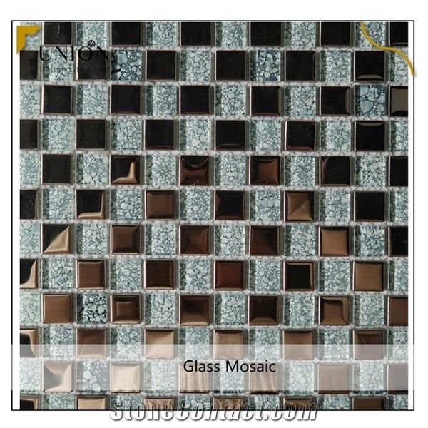 Aluminum Mosaic Tiles Matel Glass Decoration Kitchen Splash