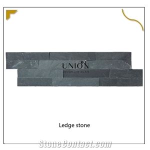 Black Cultured Stone Interlock Shape.Ledge Stone,Dark Grey