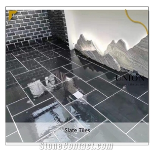 Black Flexible Slate Paving Stone Veneer,Slate Floor Coverin
