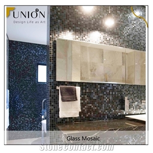 Black Mixed Bule Stone&Glass Mosaic for Hotel Decoration