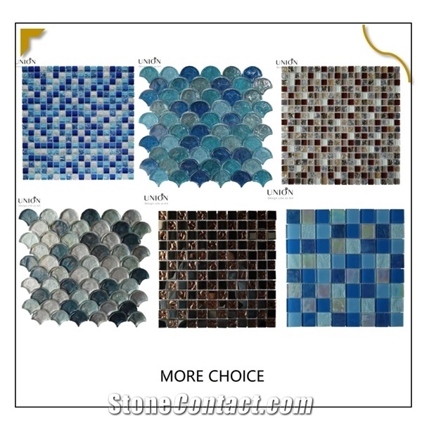 Black Mixed Bule Stone&Glass Mosaic for Hotel Decoration