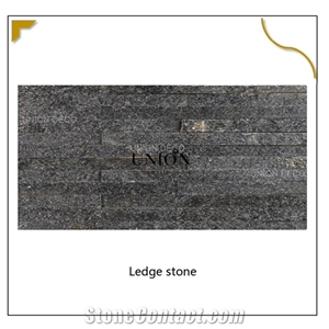 Black Quartize Wall Decor Cladding Ledge Stone Natural Rock