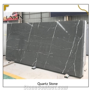 Black Quartz Stone Flooring,Nero Marquina Quartz Slabs Stone